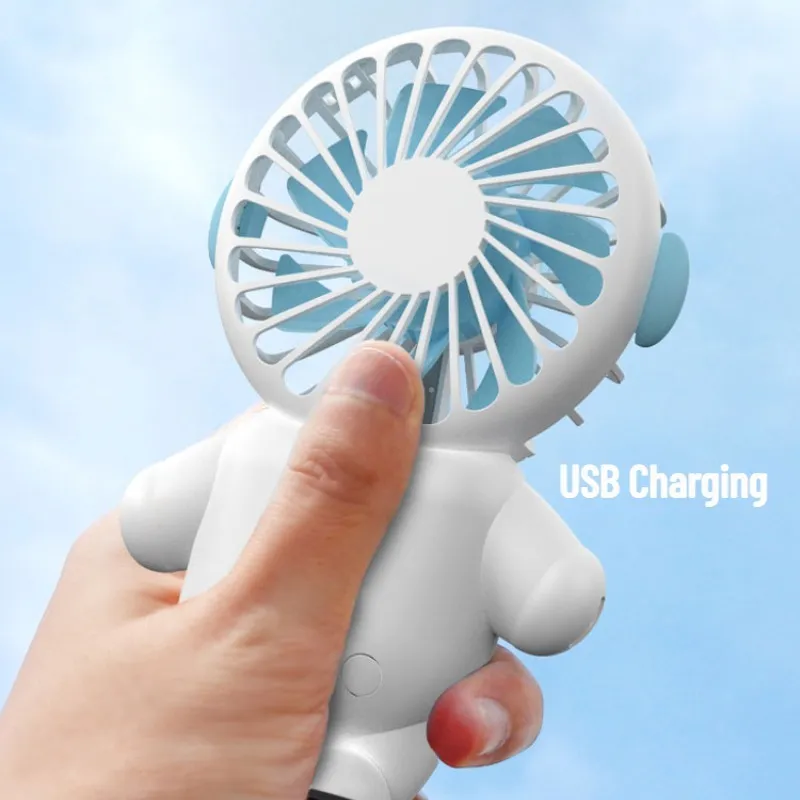 Portable Handheld Fan Cartoon Charging Model Large Wind Dormitory Student Office Worker Selling Like Hotcakes