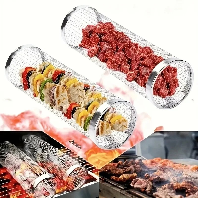 3 Pieces (Bbq Cage + Barbecue Fork + Hook) Portable - Image 5