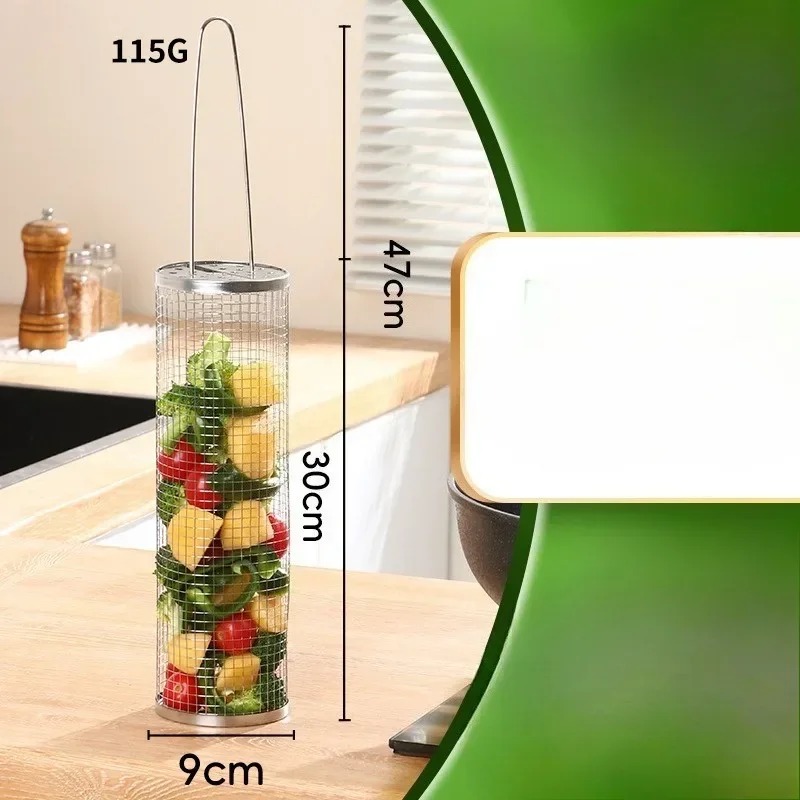 3 Pieces (Bbq Cage + Barbecue Fork + Hook) Portable - Image 9