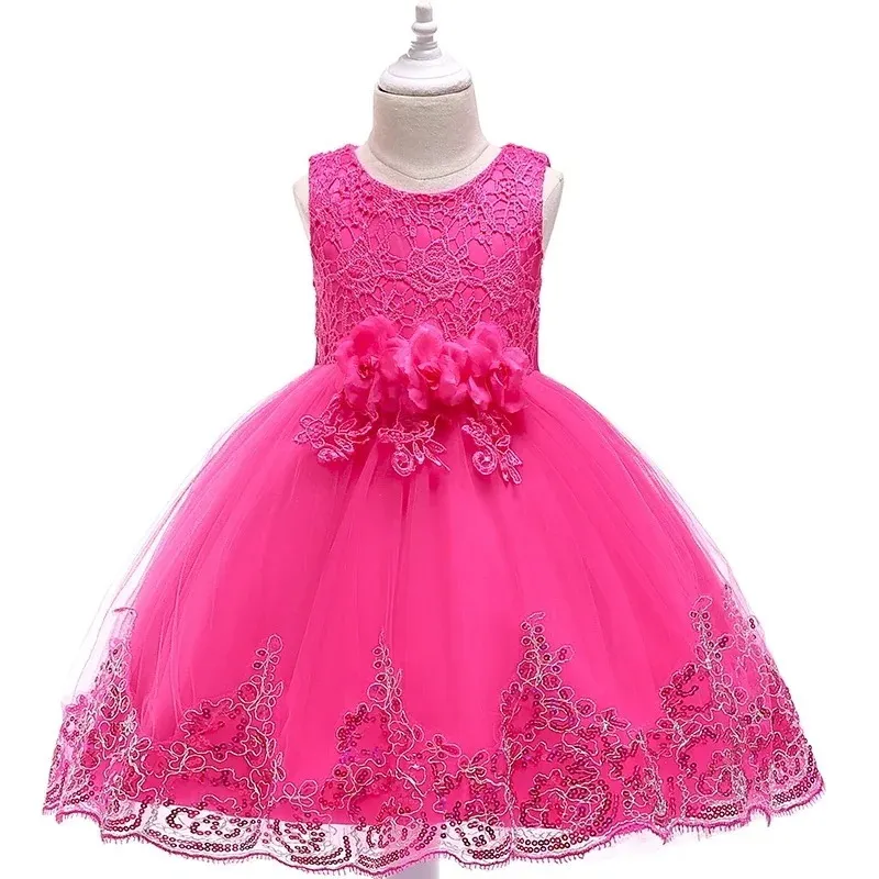 2-12Y Girl Summer Lace Princess Dress Children